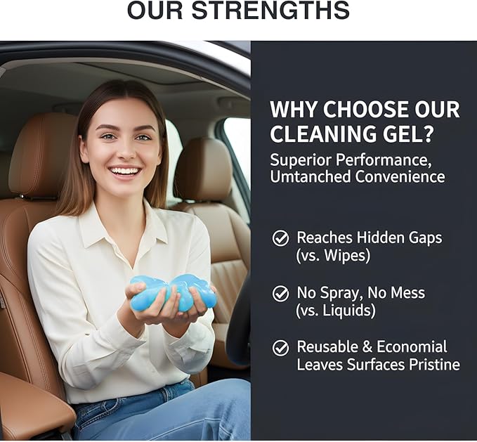 Car Cleaning Gel,Reusable Car Cleaning Putty for Interior Detailing, Car Cleaning Supplies, Auto Detailing Tools, Car Slime for Dust Removal, Car Accessories Interior, Car Cleaning Kit(Blue, 5.0 OZ)