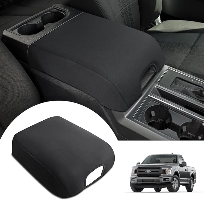 Center Console Cover for Ford F150 2015-2020, F250 F350 F450 2017-2022 and Expedition 2018-2024 Neoprene Armrest Box Cover Middle Console Cover Accessories, Bucket Seat Only