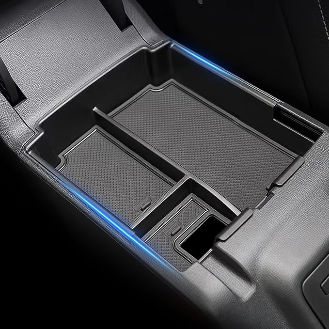 YJQLZK 2025 Upgraded Center Console Organizer Tray Fit for Ford Bronco 2025 4-Door Full Size, Organizer Armrest Storage Box for Bronco Accessories 2025 (Not for 2 Door & Sport)