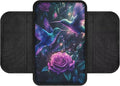 Dreaweet Hummingbird Rose Center Console Cover Fashion Car Accessories for Women,Car Console Covers with Pockets,Universal Armrest Cover Soft Comfy Arm Rest Pad for SUV Truck Van