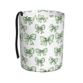 Green Bow Car Trash Can Leak-Proof Waterproof Hanging Trash Bin Collapsible Garbage Can for Car Accessories Travelling Camping