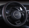 Auto Car Leather Steering Wheel Cover Anti Slip Wrap 15",Black