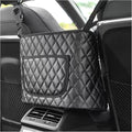 Car Purse Holder Between Seats, Leather Auto Front Seat Handbag Organizer Pocket, Universal Large Capacity Seat Bag Box Storage, Vehicle Interior Backseat Barrier for Kids Pet