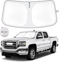 SHINEHOME Car Windshield Sun Shade Compatible with 2026 2025 2024 2023 2022 2021 2020 2019 GMC Sierra 1500 2500 3500 SLT, AT4, Denali Accessories Foldable Sunshade Truck Custom Windshield Sun Visor