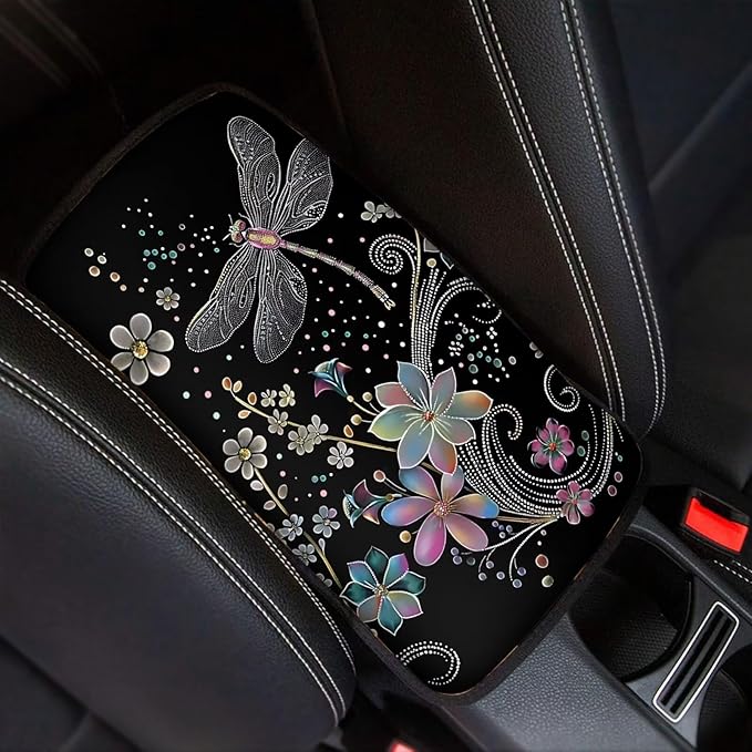 Biyejit Car Center Console Armrest Cushion Cover Pad Car Interior Decor Accessories Universal Fit for Sedan, Truck, SUV