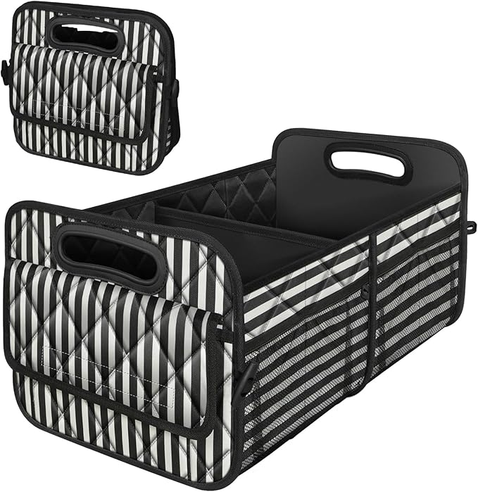 Deosk Car Trunk Organizer for SUVs, Cars and Trucks with 6 Big Pockets, Waterproof Polyester Storage Box