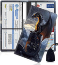Car Document Holder with Magnetic Shut, Car Registration and Insurance Card Holder, Vehicle Glove Box Organizer Documents, Driver License, Auto Paperwork Organizer Wallet, Black Dragon In The Storm