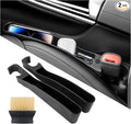 2 Pack Car Seat Gap Filler Organizer with Cars Interior Brush,Anti-Drop Car Seat Gap Plug with Storage Slot for Phone/Keys,Universal in Between Cars Seats Catcher Fit 1.57-1.96"