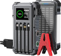 Solar Jump Starter, 5000A Peak 12V Car Battery Jump Starter for Up to 10.0L Gas & 6.0L Diesel Engines, Jumper Cables & Solar Power Bank, Car Accessories & Gift for Men, Husband, Dad, Gray