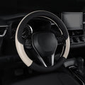 Auto Car Leather Steering Wheel Cover Anti Slip Wrap 15" (Beige)