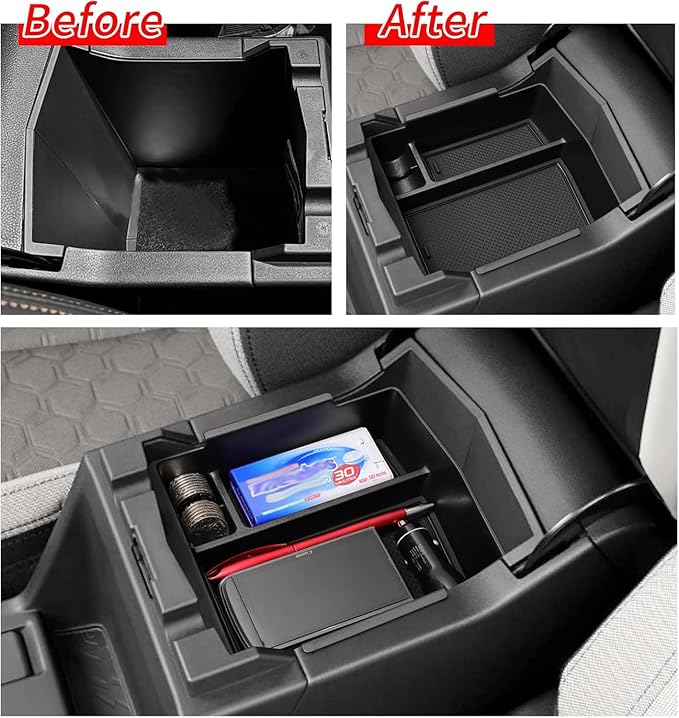 smabee Center Console Organizer Tray for 2025 Subaru Forester Armrest Storage Insert Box Center Console Storage Tray Insert ABS Interior Accessories Black