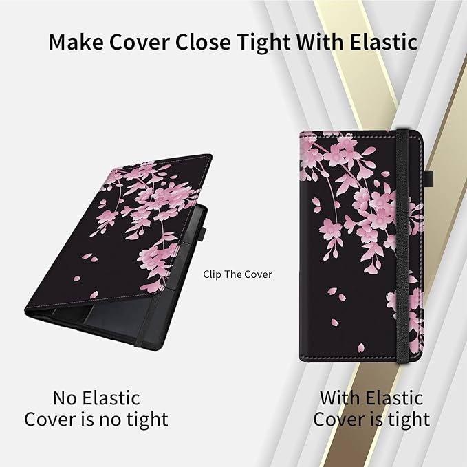 RAUEDWDJS Car Registration and Insurance Holder,Leather Vehicle Glove Box Organizer Wallet Case for Driver's License,ID Key Information Cards-Cherry Blossoms