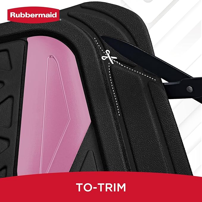 Rubbermaid Car Floor Mats Full Set, Premium Heavy Duty All-Weather Car Mats– Rugged Rubber with Brushed Aluminum Inserts, Universal Trim-to-Fit, Anti-Slip Backing for Cars, SUVs, Trucks & Vans - Pink