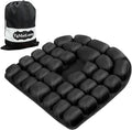 Travel Seat Cushion, Comfortable 3D Inflatable Seat Cushion for Hemorrhoid and Tailbone Pain Relief, Optimal Support for Long Sitting in Car, Air Travel, Office Chairs Etc (Black, 16" x18")