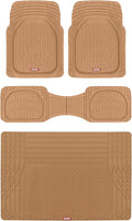 Motor Trend FlexTough Contour Heavy Duty Rubber Car Floor Mats with Cargo Liner - All Weather Full Set Front & Rear fits Most Cars Truck SUV, Automotive Floor Mats