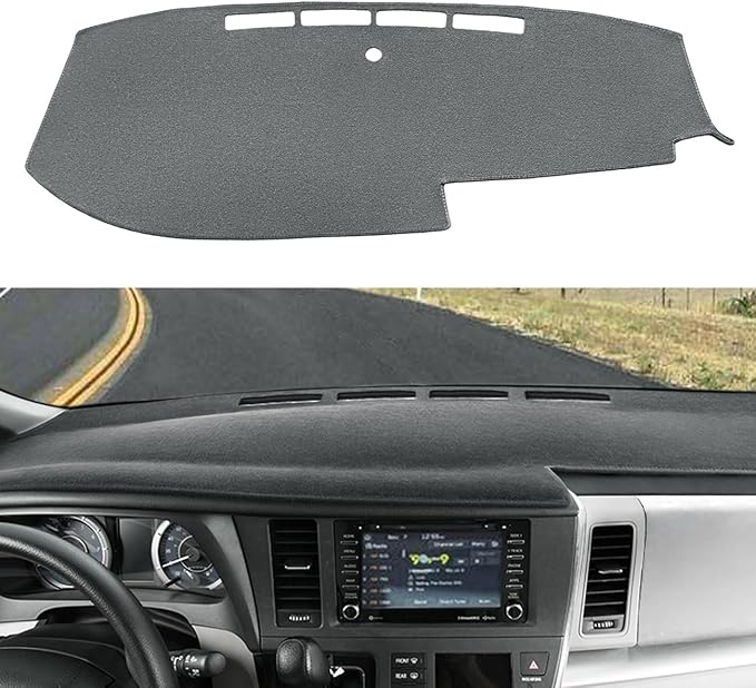 Dash Cover Mat Custom Fit for Toyota Sienna 2015-2020, Dashboard Cover Pad Carpet Protector (Darkgray) F151