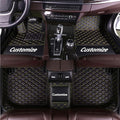 Custom Car Floor Mat Compatible with 97% Car Models Luxury Leather All Weather Waterproof Anti-Skid Full Coverage Car Mats (Black Yellow)