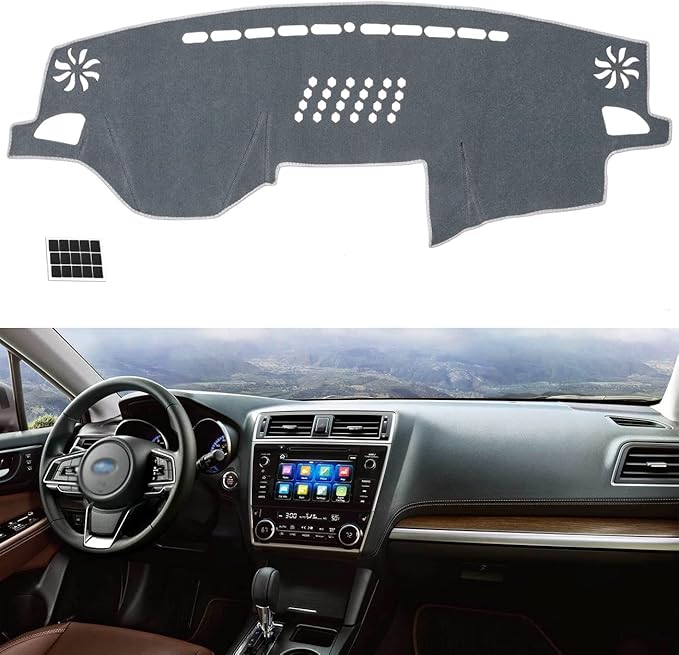 TUCAREST Dash Cover Fit for 2015-2019 Outback (Mfr Body Code:B15) Nonslip Car Dash Board Mat Sunshade No-Glare and Slip Pad Carpet Sunshield Protector (Without HUD) Flannel Grey