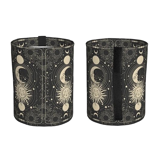 BEIANSHUO Vintage Sun Moon Stars Car Trash Can Collapsible Garbage Can,Hanging Trash Bag Water Proof with Suitable for Storage for Car Interiors,Home