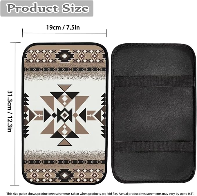 Car Center Console Armrest Cushion Cover Pad Soft Car Armrest Seat Box Cover Protector Auto Car Interior Accessories Decor, Southwest Native