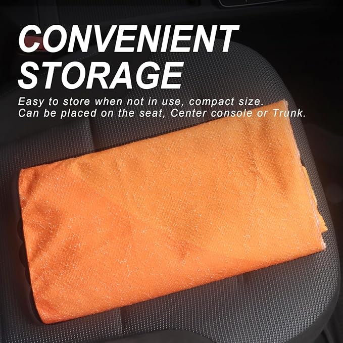 nbnhxnff Sweat Towel Car Seat Cover Protector Front Seats for Gym Workout, Running, Swimming, Beach and Hiking, Waterproof Universal Seat Cover for Car, Trucks, Van & SUV (Orange, 1pcs Front Seat)