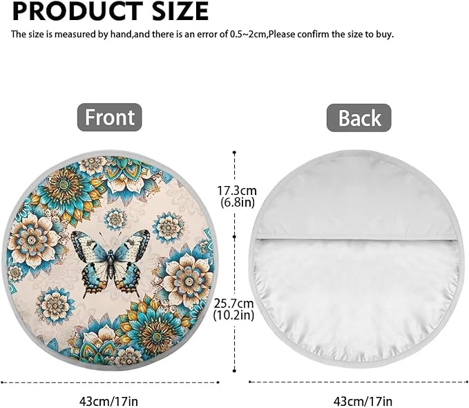 Floral Butterfly Car Steering Wheel Sun Shade Cover Heat Proof Vehicle Steering Wheel Protector Sun Blocking Reflector Protector Car Interior Decor