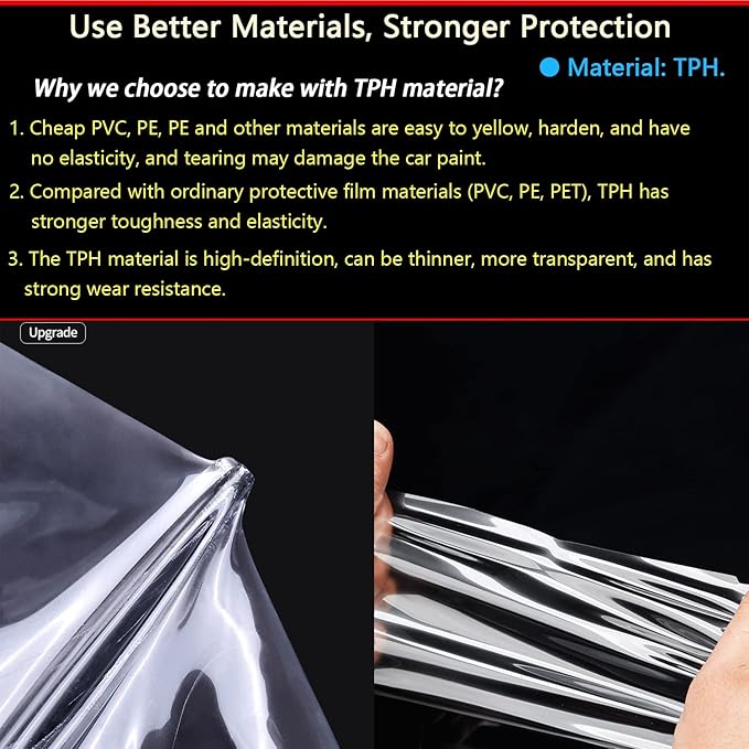 10Pcs Car Door Handle Scratch Protector Film Clear TPH Door Handle Cup Protector, Self-Adhesive Vinyl Anti-Scratch Cover, Universal Car Exterior Protection
