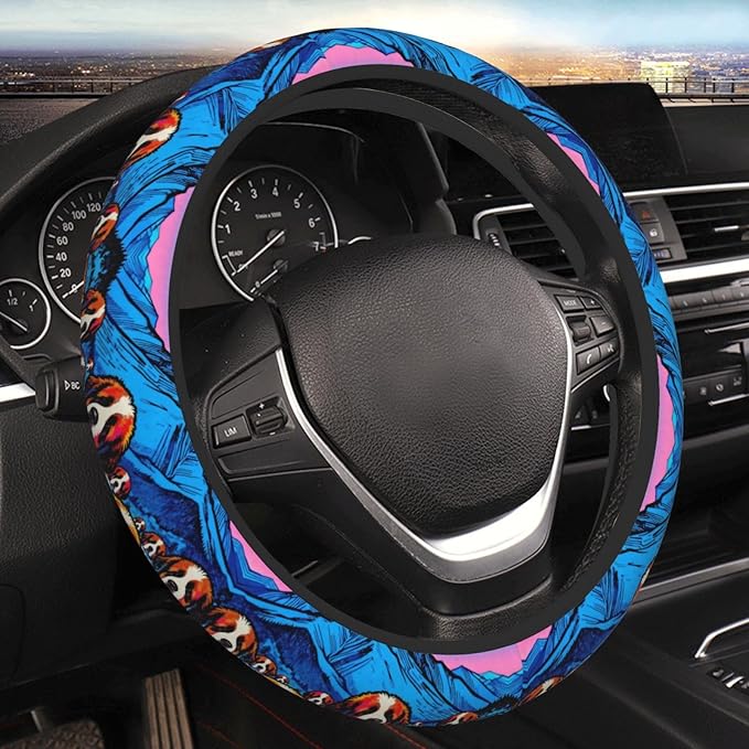 Old English Sheepdog Neoprene Steering Wheel Covers Women Men Car Accessories, Universal 15 Inch Fit Auto, Suvs, Truck