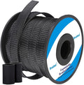 100ft - 3/8 Inch Cable Management Sleeve Protector,Wire Loom PET Expandable Wire Sleeving for Office TV Computer Home Theater Engine Bay Cord Organizer,Protect Cables from Pet Cat Dog Chewing,Black