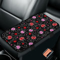 CLOHOMIN Cute Ladybug Car Arm Rest Covers Heart Auto Armrest Pad with Straps Warm Car Accessories Flannel Auto Center Console Armrest Cushion Cover Fit for Most Vehicles