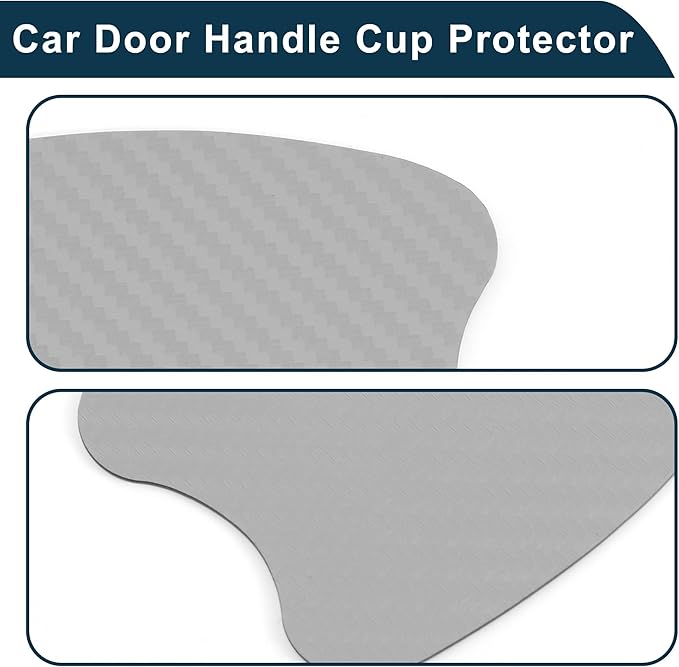 Car Magnet Car Door Handle Scratch Protector 73x95mm Anti-Scratches| Door Handle Protective Film Carbon Fiber Silver Tone 4 Pcs
