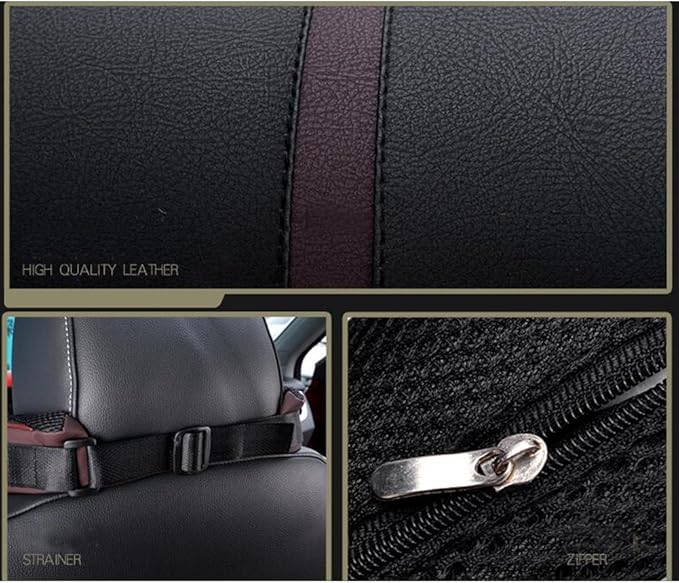 Car Seat Lumbar Support Pillow Neck Pillow Headrest Head Support Back Cushion Pad Soft Memory Foam Artificial Leather for Car Home Office Chairs Lower Back Pain Relief Corrects Posture Coffee