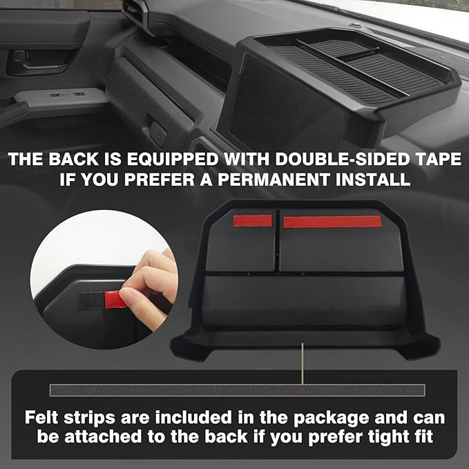 Muslogy Dashboard Storage Box Compatible with 2024 2025 Tacoma & 2025 4Runner Accessories Center Console Organizer w/ 8-inch Screen for SR SR5 TRD PreRunner TRD Sport Off-Road Pro Trailhunter (Black)