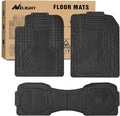 Nilight PVC Floor Mats for Cars Trucks SUVs, Universal Trim to fit for Most Vehicles, All Weather Protection Heavy Duty Floor Liners, Pack of 3