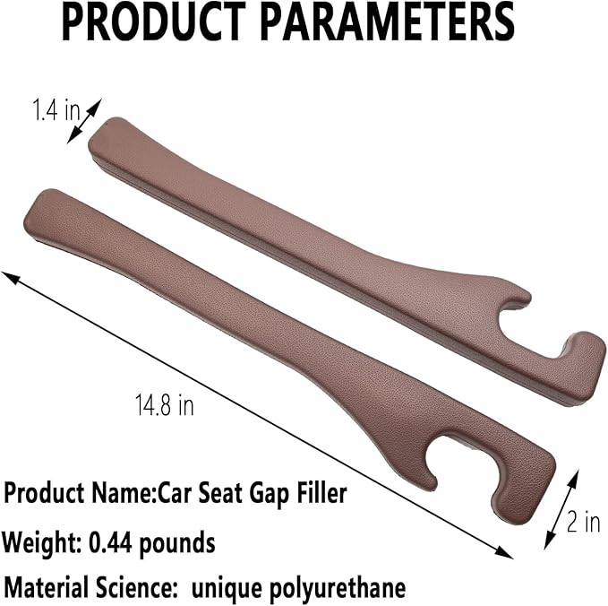 Uootill 2 Pack Car Seat Gap Filler, No Drop Seat Guard, No More Lost Items, Prevents Drops & Clutter–Universal Fit Seat Gap Plug for Cars, SUVs & Trucks (Brown 2Pcs)