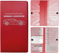 Car Registration and Insurance Holder, 10.39''×9.56'' Essential Auto Card Document Glove Box Organizer with Closure, Car Interior Accessories (Red, Large Car)
