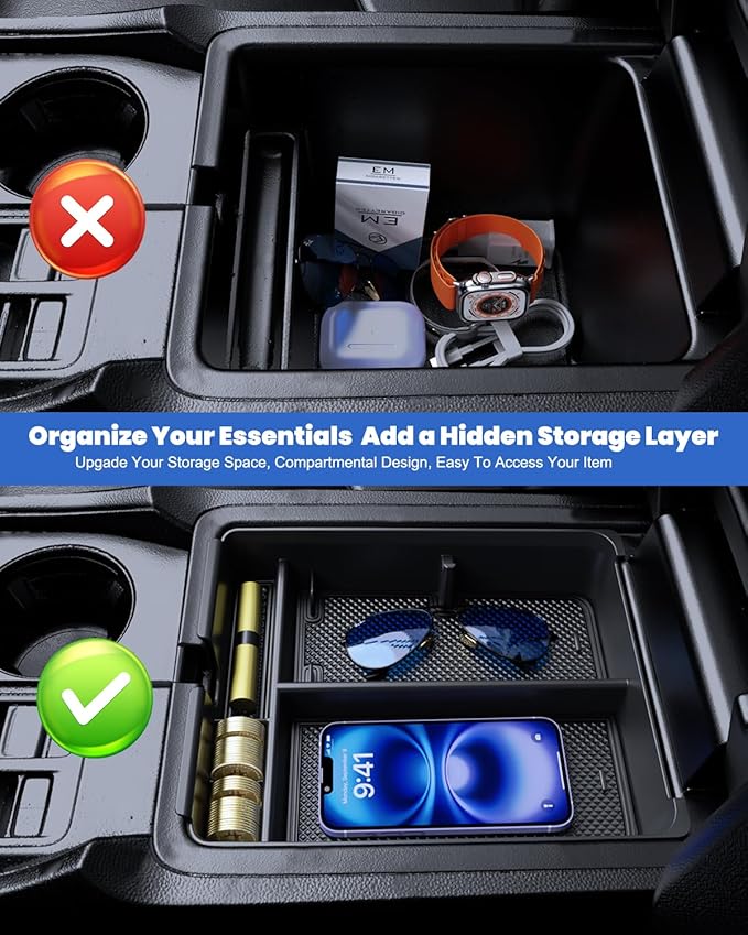 Wexyldra Center Console Organizer Compatible with Honda Pilot 2023–2026 & Honda Passport 2026 – Center Console Storage Box Divider Inserts Interior Accessories ABS Material, Keep Your Cabin Neat