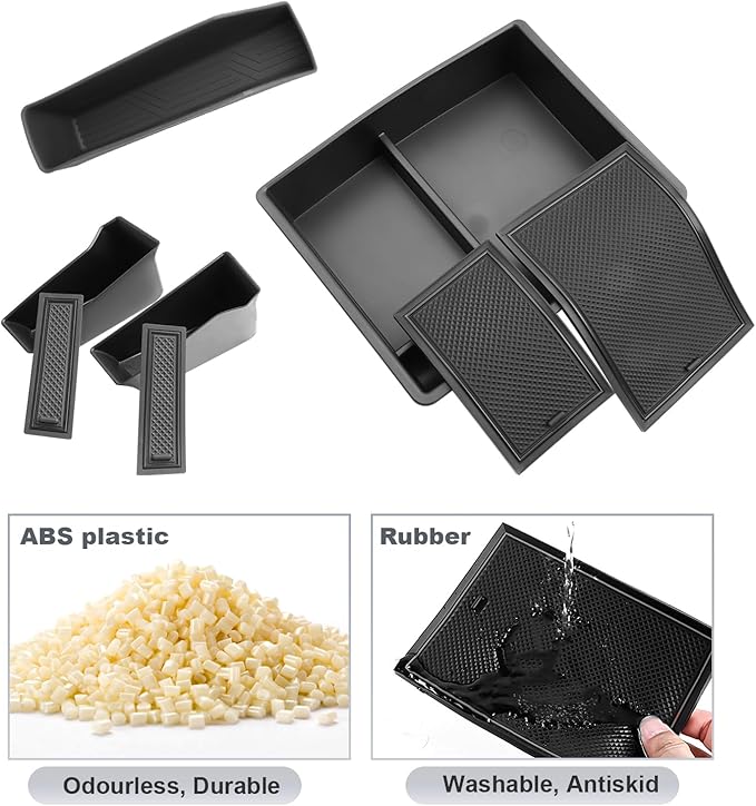 SKTU 4PCS for 2024 2025 2026 Toyota Tacoma Center Console Organizer Toyota Tacoma 2024 2025 2026 Accessories 2024 2025 2026 Tacoma Console Tray Gear Shift Side Tray Door Storage Box with Coin Holder