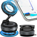 Vacuum Car Phone Holder Magnetic with 24 Mags, 360-Degree Adjustable Suction Cup Mount, Rotary Suction & Release for Easy Storage, Compatible with MagSafe & Magnetic Cases, Black