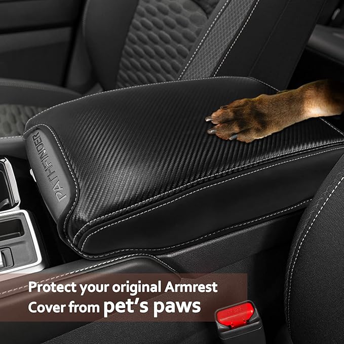 SKTU for 2023 2024 2025 Nissan Pathfinder Armrest Cover 2022-2025 Pathfinder Center Console Cover Nissan Pathfinder 2023 2024 2025 Accessories 2022-2025 Pathfinder Center Console Cushion (Black Line)
