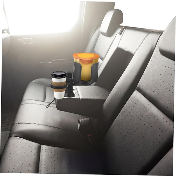 VOSAREA Car Cup Holder Expander with Storage Box and Tray Portable Drink Holder for Various Car Models Non Slip Design for Dining Entertainment and Storage Convenience