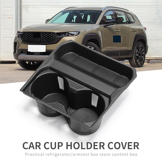 SMABEE Center Console Cup Holder for 2023 2024 2025 2026 Mazda CX-50 CX50 Cup Holder Cover TPE Center Console Organizer 2025 Mazda CX50 Accessories Interior