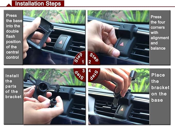 BEERTE Car Mount for Honda Civic 2016-2021 Adjustable Air Vent Gravity Phone Holder,Car Dashboard Cell Phone Mount,Carbon Fiber Pattern Phone Mount fit for All Smartphone