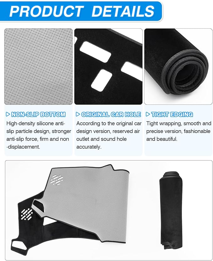 CARTIST Dash Cover Compatible with Chevy Silverado EV WT 2024 2025 (Not for RST Version) Dashboard Cover Mat Silverado EV Accessories Non-Slip Carpet Sunshield Glare UV Rays Protector (Black Velvet)