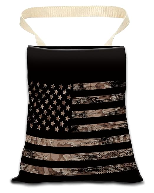ANKVRP Car Trash Can, Durable Hanging Car Trash Garbage Bag, Cute Automotive Garbage Cans Organizer, Cool American Flag