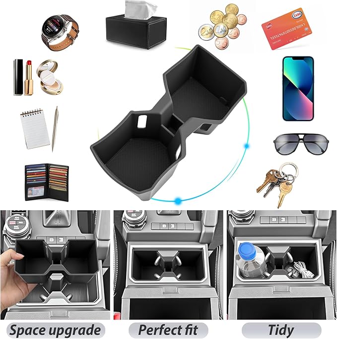 SKTU for 2025 2026 Toyota 4Runner Accessories Cup Holder for 2025 2026 Toyota 4Runner Central Control Cup Holder 4Runner 2025 2026 Accessories Durable Rubber Center Console Cup Pad