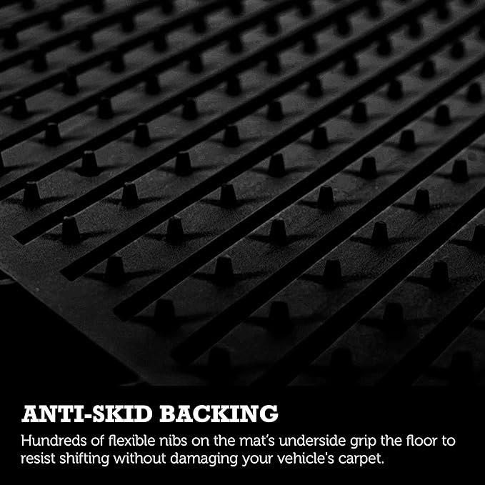 PantsSaver Universal Car Mats - All-Weather, Heavy Duty, Waterproof & Anti-Slip Rubber Floor Liners Accessories Trimmable for Honda, Toyota, Ford, Nissan, Hyundai, Jeep, & More, 3 Piece Set Black