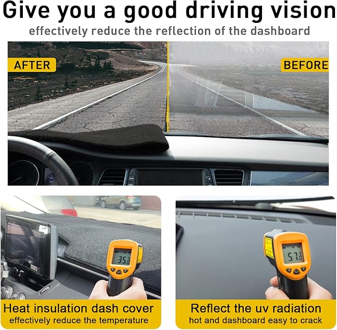 Dashboard Cover Mat for Toyota Corolla 2019-2024 2025 2026 Hatchback Sedan Dash Cover Interior Accessories Sunshade Glare UV Rays Protector Pad Black (Not for Corolla Cross)