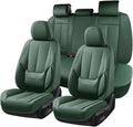 Coverado Seat Covers, Car Seat Covers Full Set, Leather Seat Covers for Cars, Car Seat Protector, Car Seat Covers Front Seats and Back Seats Universal Fit for Most Cars Green