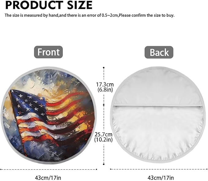 American Flag Steering Wheel Sun Shade Cover Anti-Heat Waterproof Steering Wheel Sunshade Cover 17"x17" Universal Fit, UV Rays Sun Visor Protector